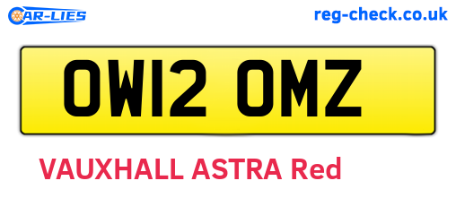 OW12OMZ are the vehicle registration plates.