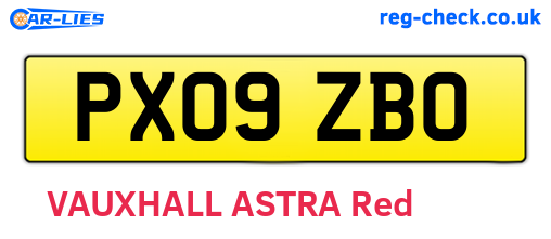 PX09ZBO are the vehicle registration plates.