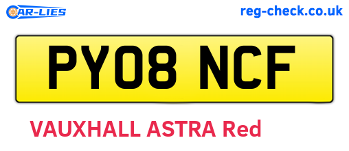PY08NCF are the vehicle registration plates.
