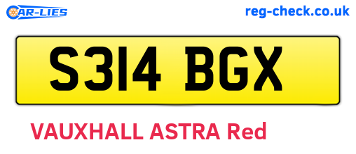 S314BGX are the vehicle registration plates.