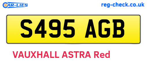 S495AGB are the vehicle registration plates.
