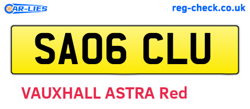 SA06CLU are the vehicle registration plates.