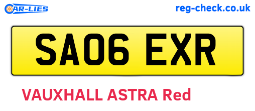 SA06EXR are the vehicle registration plates.