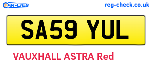 SA59YUL are the vehicle registration plates.