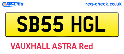 SB55HGL are the vehicle registration plates.