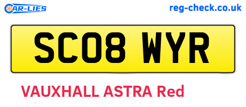 SC08WYR are the vehicle registration plates.