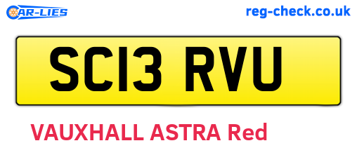 SC13RVU are the vehicle registration plates.
