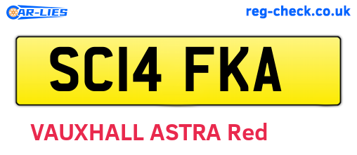SC14FKA are the vehicle registration plates.