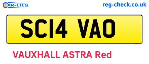 SC14VAO are the vehicle registration plates.