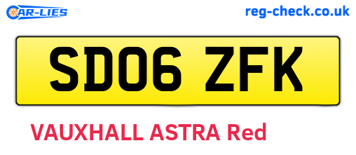 SD06ZFK are the vehicle registration plates.