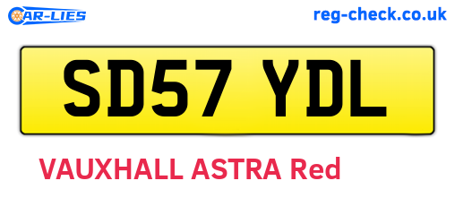 SD57YDL are the vehicle registration plates.