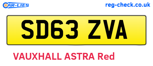 SD63ZVA are the vehicle registration plates.