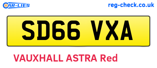 SD66VXA are the vehicle registration plates.