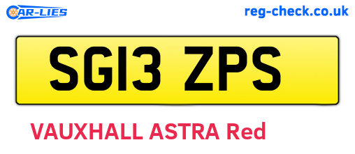 SG13ZPS are the vehicle registration plates.