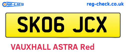 SK06JCX are the vehicle registration plates.