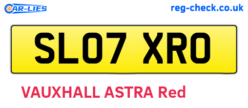 SL07XRO are the vehicle registration plates.