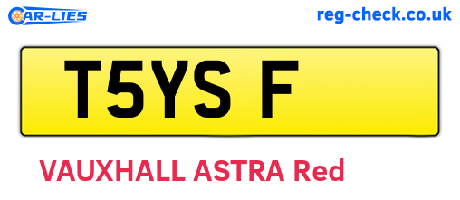 T5YSF are the vehicle registration plates.