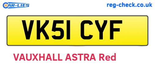 VK51CYF are the vehicle registration plates.