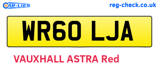 WR60LJA are the vehicle registration plates.