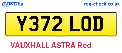 Y372LOD are the vehicle registration plates.