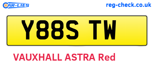 Y88STW are the vehicle registration plates.