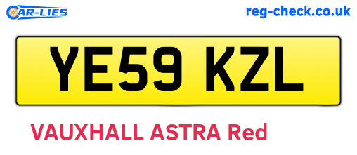 YE59KZL are the vehicle registration plates.