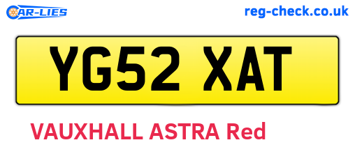YG52XAT are the vehicle registration plates.