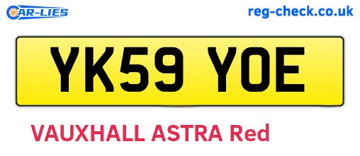 YK59YOE are the vehicle registration plates.