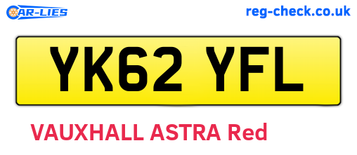 YK62YFL are the vehicle registration plates.