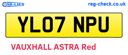 YL07NPU are the vehicle registration plates.