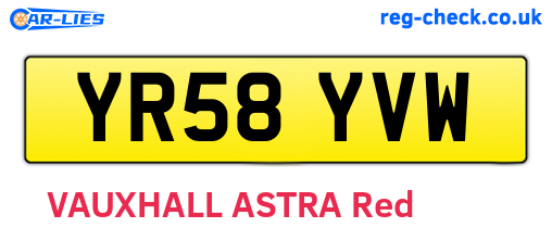 YR58YVW are the vehicle registration plates.