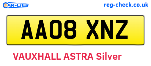AA08XNZ are the vehicle registration plates.