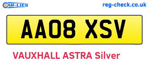 AA08XSV are the vehicle registration plates.