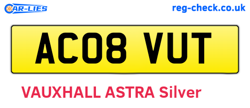 AC08VUT are the vehicle registration plates.