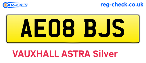 AE08BJS are the vehicle registration plates.