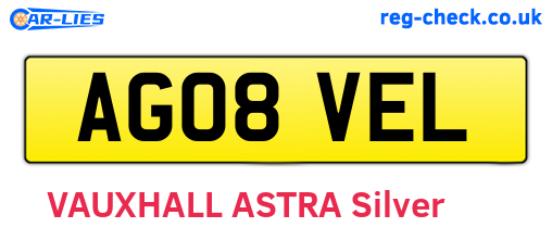 AG08VEL are the vehicle registration plates.