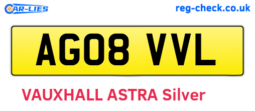AG08VVL are the vehicle registration plates.
