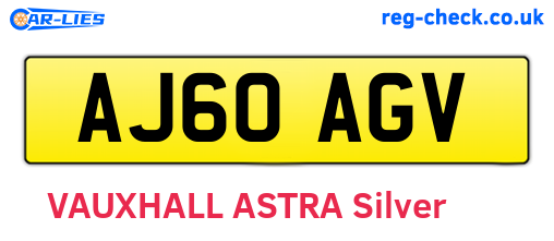 AJ60AGV are the vehicle registration plates.