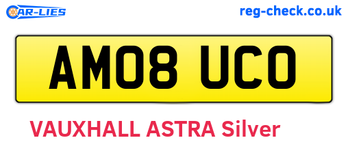 AM08UCO are the vehicle registration plates.