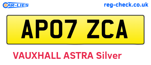 AP07ZCA are the vehicle registration plates.