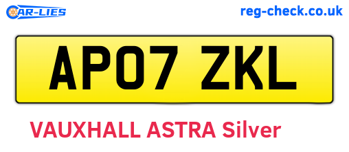 AP07ZKL are the vehicle registration plates.