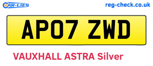AP07ZWD are the vehicle registration plates.