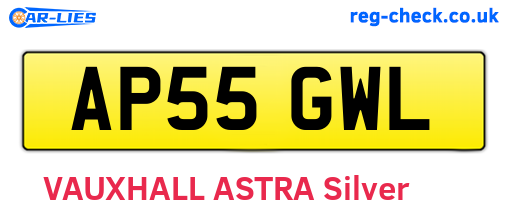 AP55GWL are the vehicle registration plates.