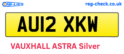 AU12XKW are the vehicle registration plates.