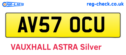 AV57OCU are the vehicle registration plates.