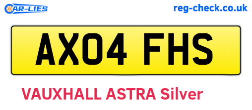 AX04FHS are the vehicle registration plates.