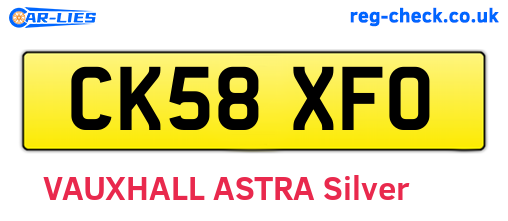 CK58XFO are the vehicle registration plates.
