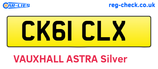 CK61CLX are the vehicle registration plates.