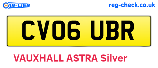 CV06UBR are the vehicle registration plates.