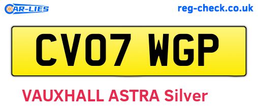 CV07WGP are the vehicle registration plates.